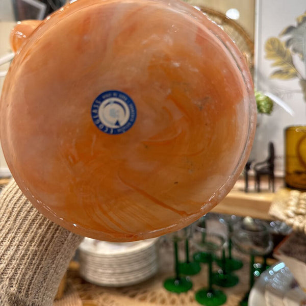 Eco glass orange large fan vase mcm
