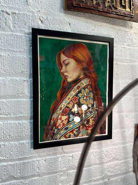 Watercolor portrait artist signed and framed FIRM