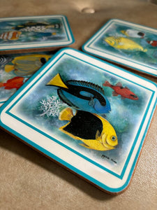 Vintage Fish Coasters Set of 4