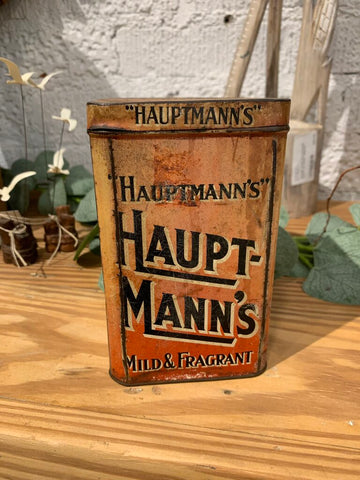 Antique Hauptmann's Tobacco Tin~ 3.5" w x 5.75" t