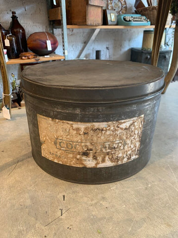 Antique Metal Cocoa Tin~ 12.5" w x 8" t