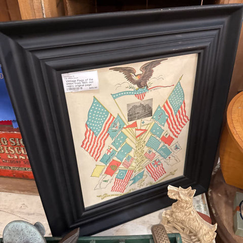 Vintage Flags of the Union from 1901- not repro original page 16x18