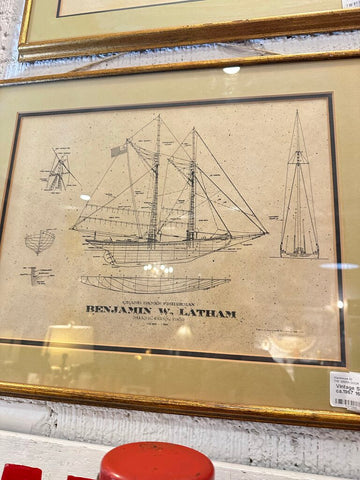 Vintage Ship Blueprint ca.1967 16x20