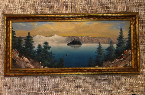 Antique Framed Lake Painting