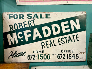 Jens Fresh Vintage ~ Vintage Mc Fadden Real Estate sign