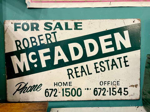 Jens Fresh Vintage ~ Vintage Mc Fadden Real Estate sign
