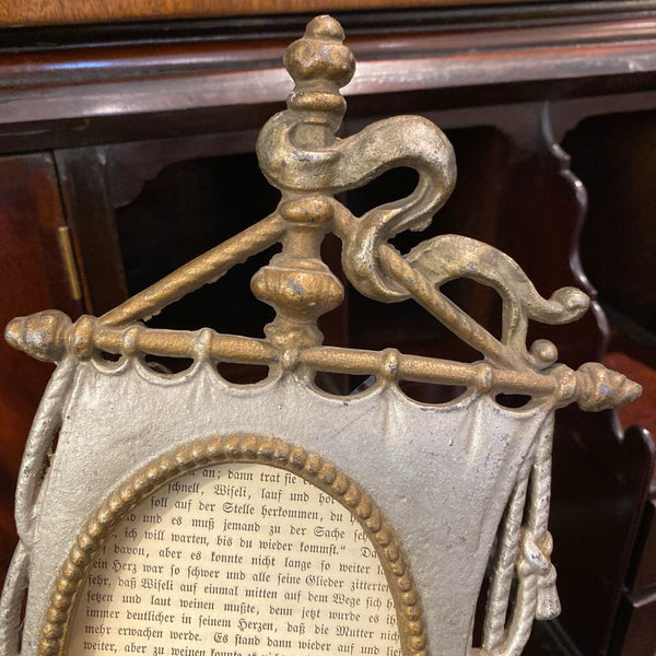 Antique Bronze/Brass Nautical Viking Ship w/ Cherub Frame 9" x 14"