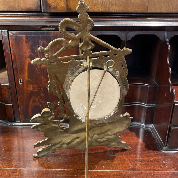 Antique Bronze/Brass Nautical Viking Ship w/ Cherub Frame 9" x 14"