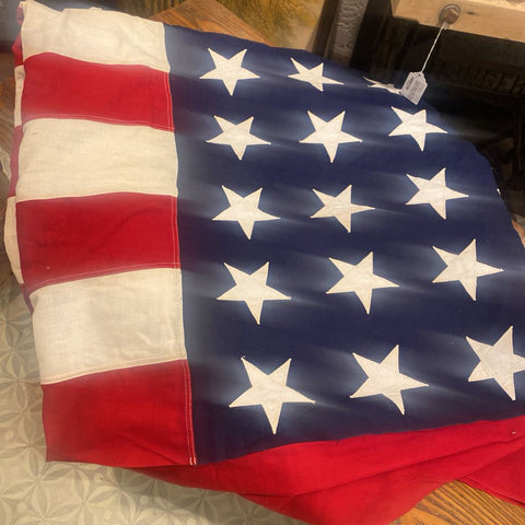 Large Vintage 48 Star Embroidered Flag 5' x 9.5 feet
