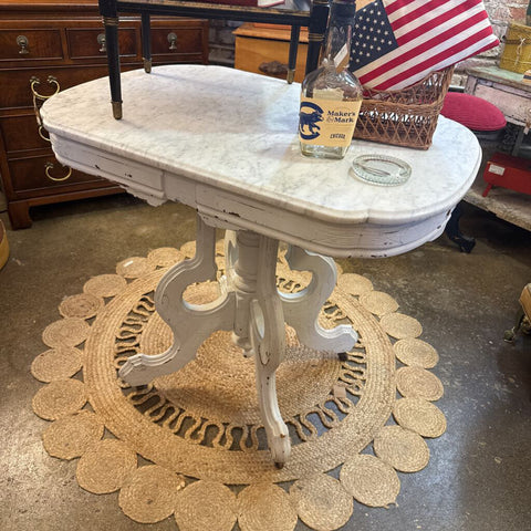 White Marble Top Table 34w x 30tall x 24deep