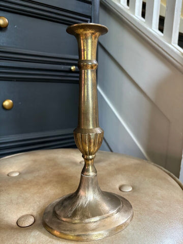 Brass Candlestick Holder 10in