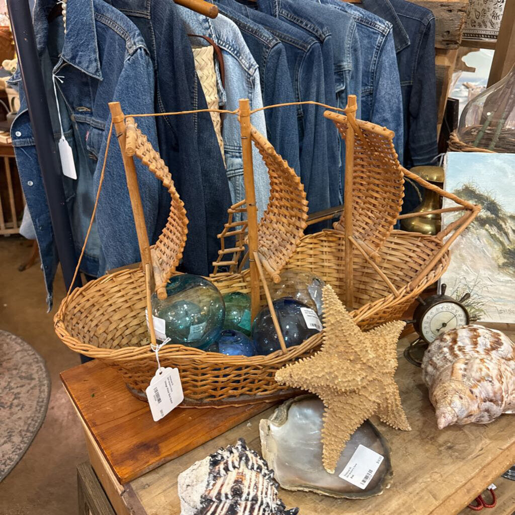Vintage Wicker Boat Basket