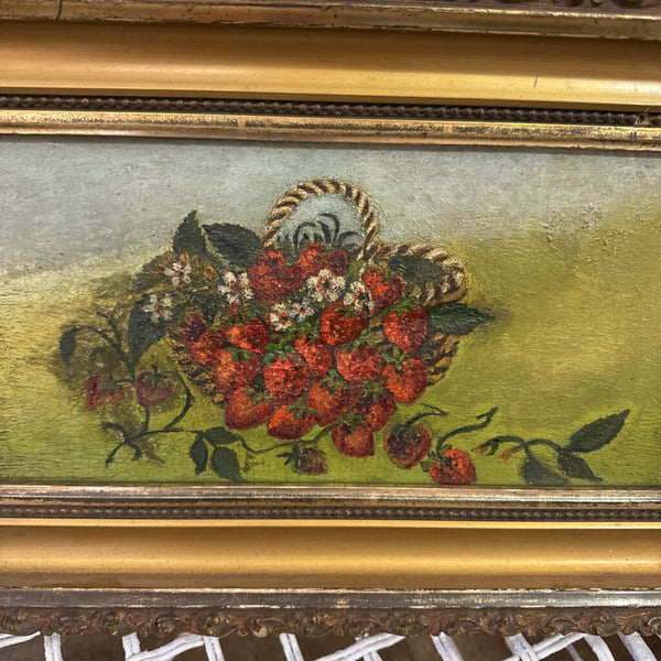 Framed Strawberries oil,@ 1880s