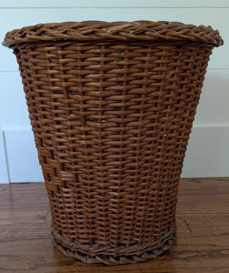 Vintage Rattan Waste Basket