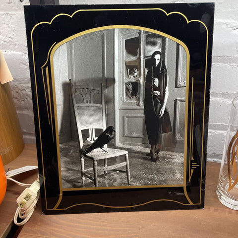 Moxie - Art Deco Glass Frame With Woman & Crow