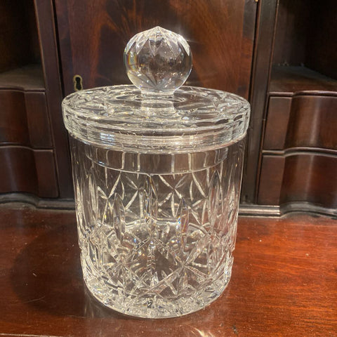 Vintage Block Olympic Lead Crystal Biscuit Jar 7.5" x 5"