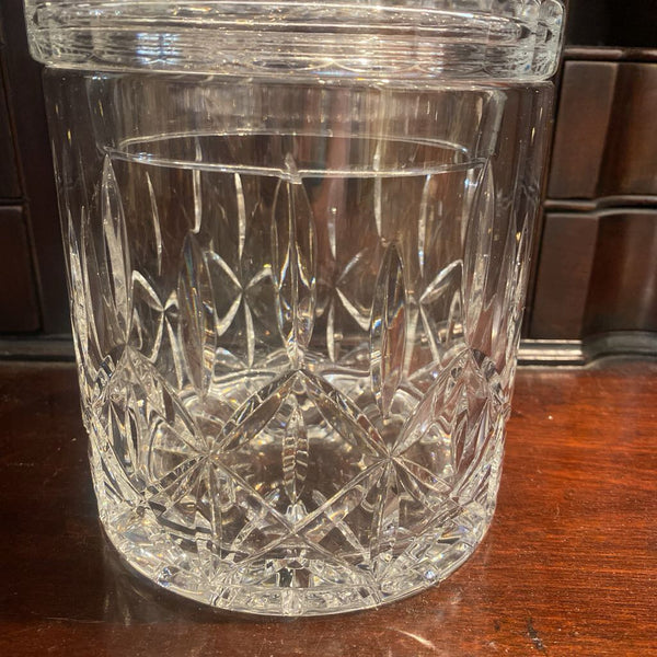 Vintage Block Olympic Lead Crystal Biscuit Jar 7.5" x 5"