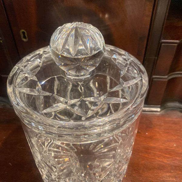 Vintage Block Olympic Lead Crystal Biscuit Jar 7.5" x 5"