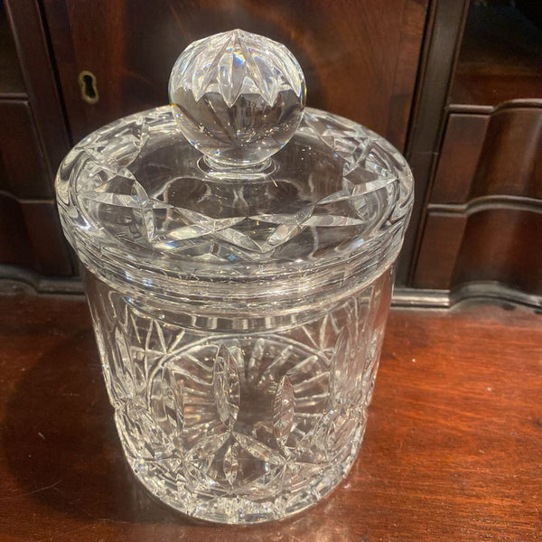 Vintage Block Olympic Lead Crystal Biscuit Jar 7.5" x 5"