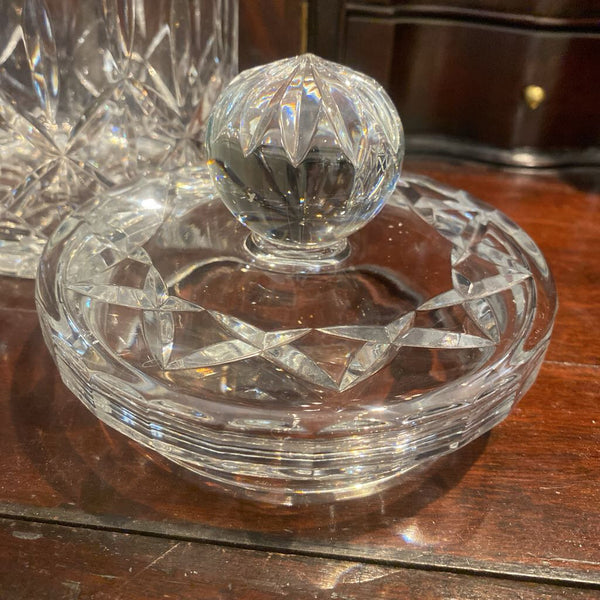 Vintage Block Olympic Lead Crystal Biscuit Jar 7.5" x 5"