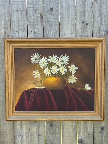 Vintage floral in vase still life art