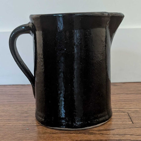 Vintage Black Crock Pitcher 8x7