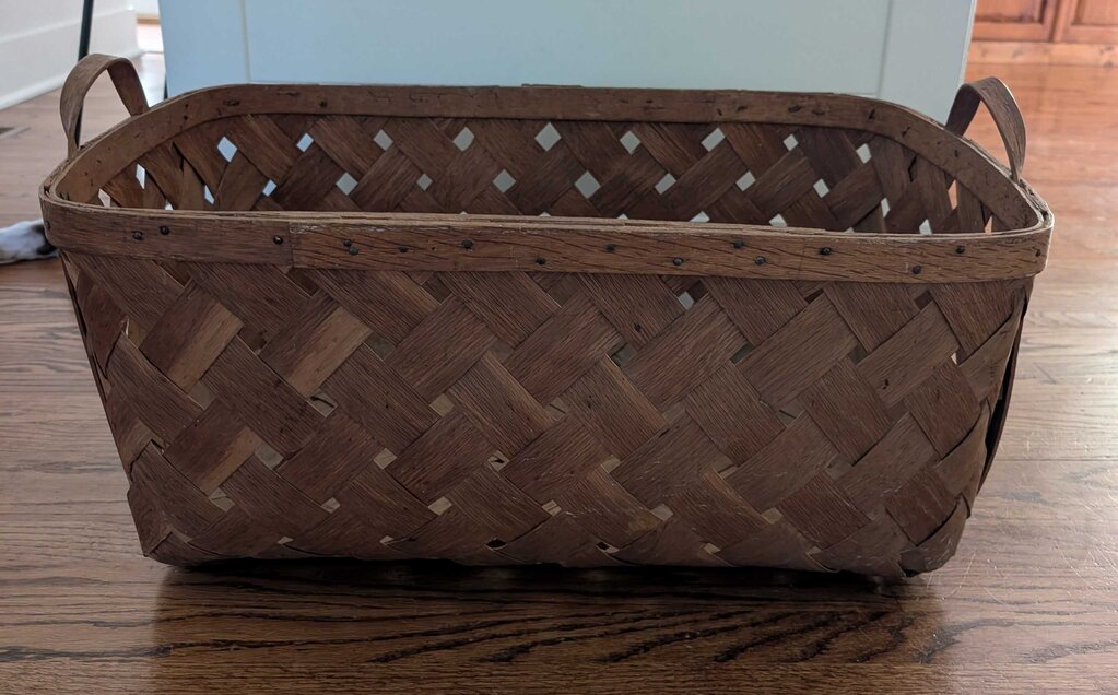 Early Vintage Laundry Basket 26x17x12