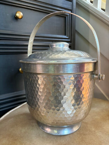 Vintage Hammered Ice Bucket 10in