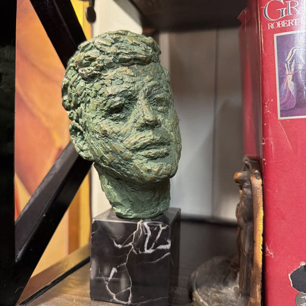Vintage Signed Replica of Sculptor Robert Berks Bust of President John F. Kennedy cast in a bonded bronze