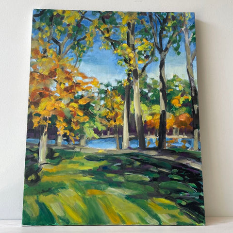 Moxie - Autumn Trees Painting on Canvas - 16 x 20