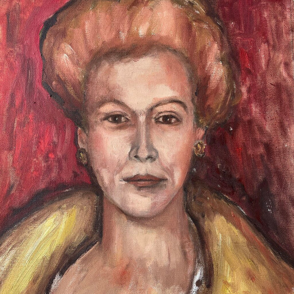 Moxie - Woman In Updo and Earrings Portrait Painting - 14 x 16