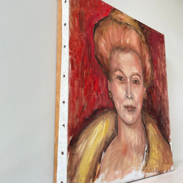 Moxie - Woman In Updo and Earrings Portrait Painting - 14 x 16