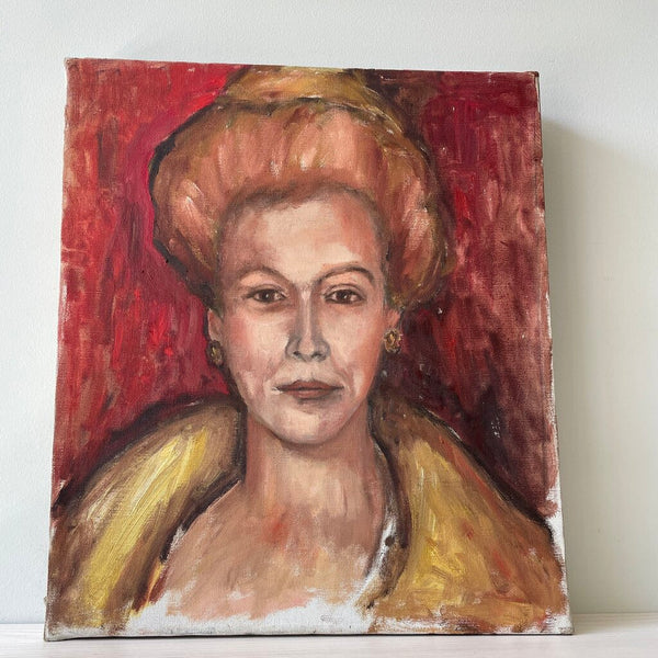 Moxie - Woman In Updo and Earrings Portrait Painting - 14 x 16