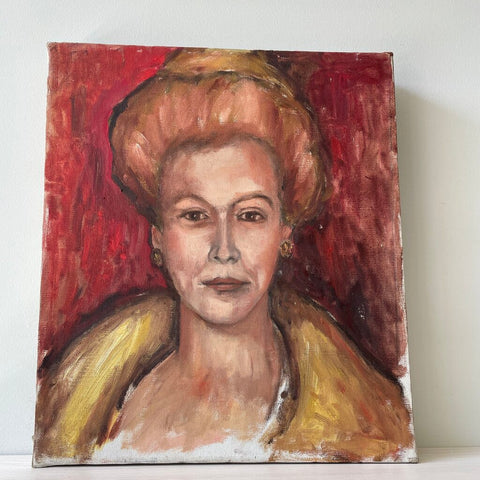 Moxie - Woman In Updo and Earrings Portrait Painting - 14 x 16