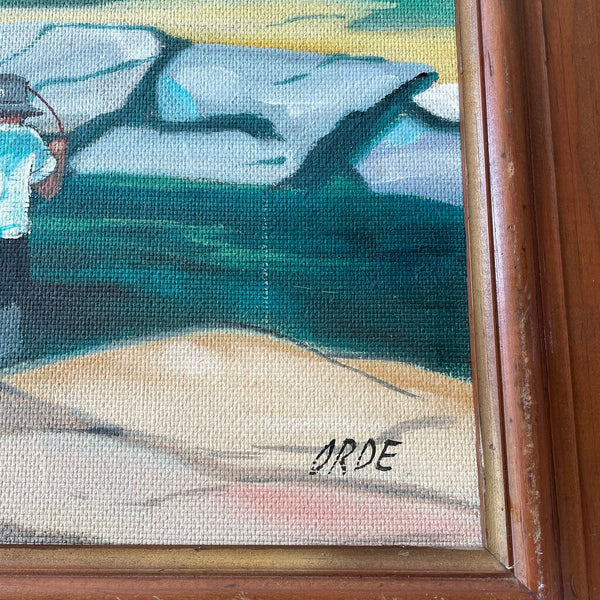 Moxie - Fishing Scene Painting on Textured Board - 28 x 24