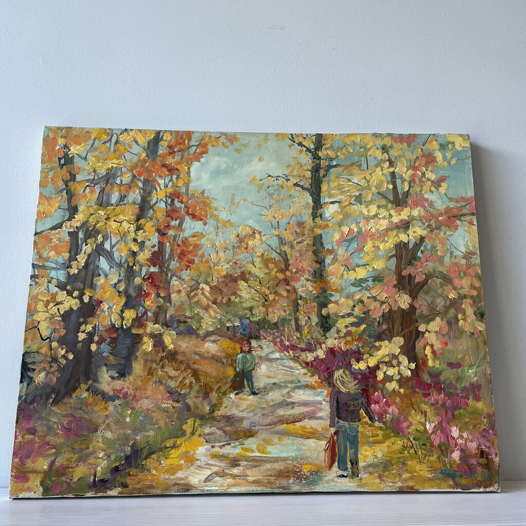 Moxie - Lillegard Fall Painting With 2 Girls - 20 x 16