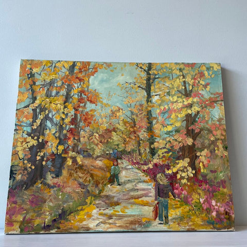 Moxie - Lillegard Fall Painting With 2 Girls - 20 x 16