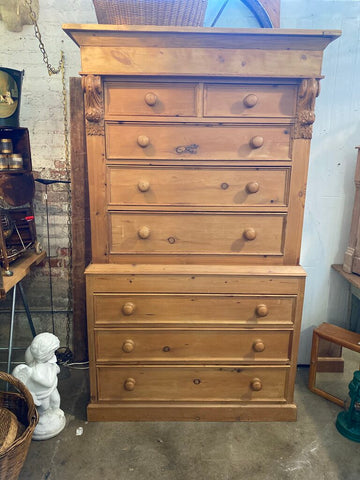 Antique European Pine dresser 2 piece antique condition 44" w x 21" d x 77" h