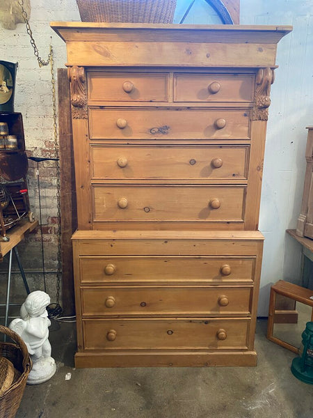 Antique European Pine dresser 2 piece antique condition 44" w x 21" d x 77" h
