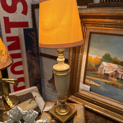 Vintage metal lamp with shade
