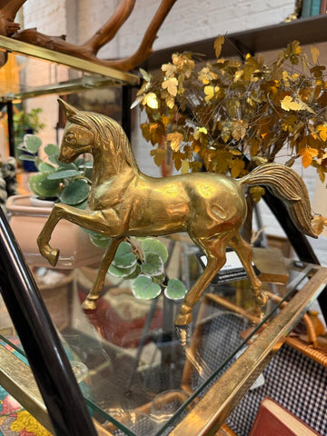 Brass Prancing Horse 8" tall W1403