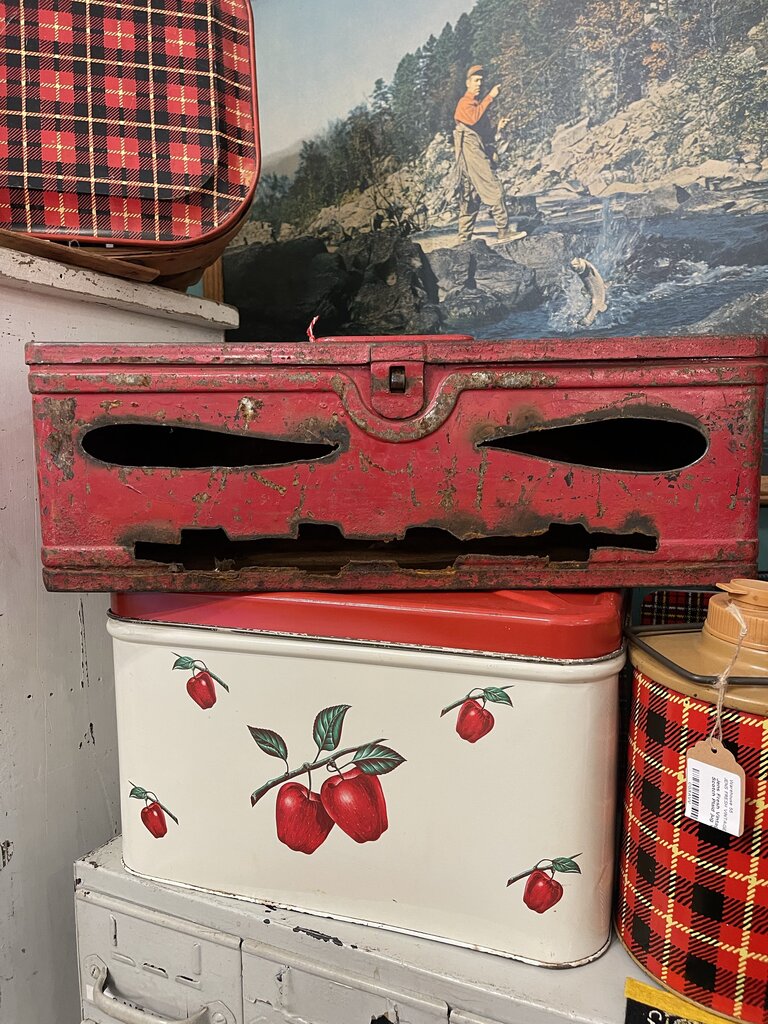 Jens Fresh Vintage ~ Vintage repurpose jack-o'-lantern toolbox .