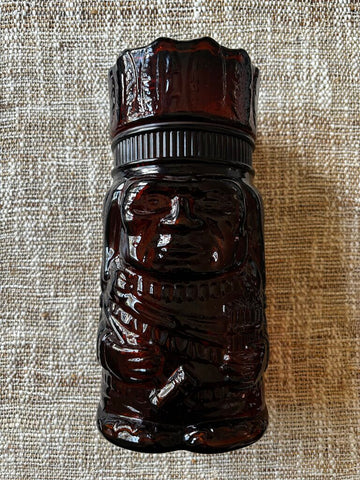 1960s Amber Glass Indian Chief Tobacco Jar