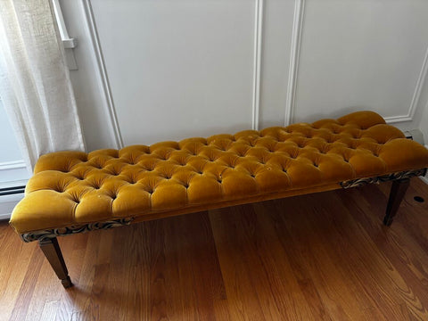 Vintage Velvet Tufted Bench 60x16x16 (in store PU)