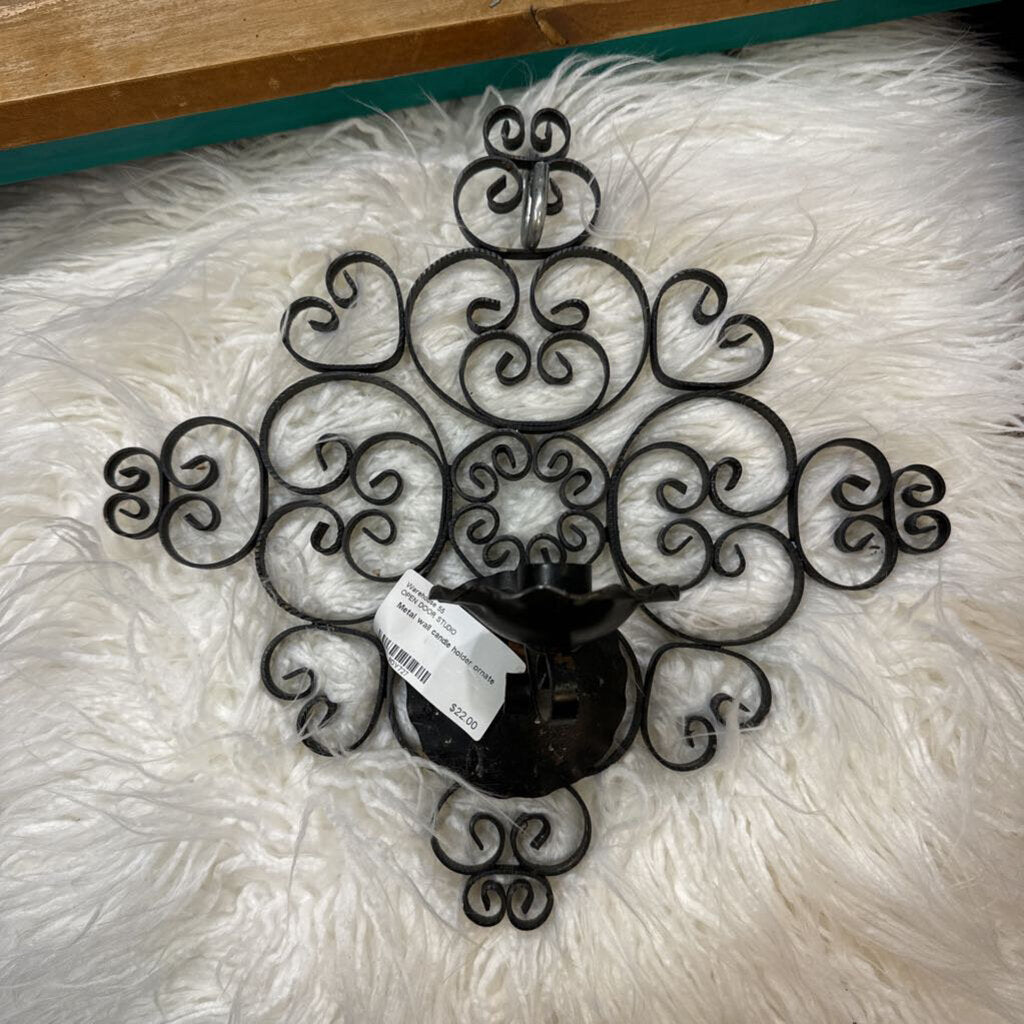 Metal wall candle holder ornate