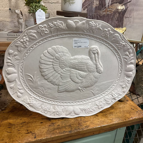 Turkey platter cream vintage for hallmark