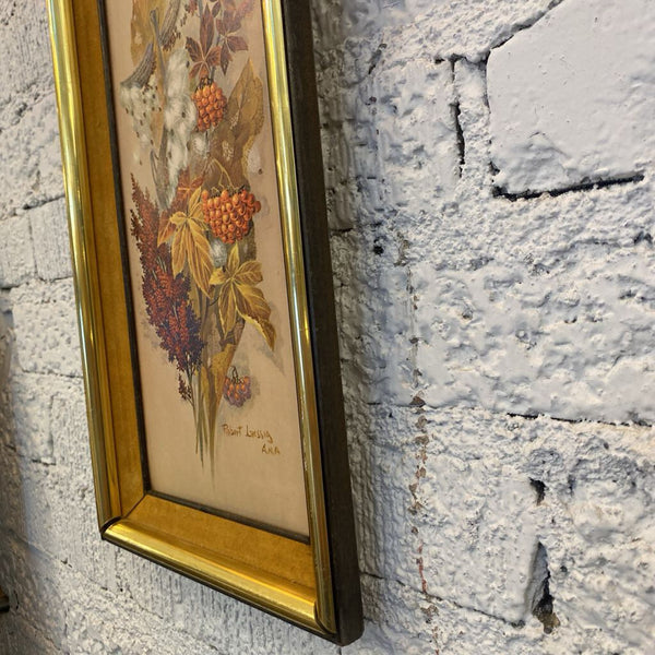Vintage Framed Print w/ Mustard Yellow Velvet Matte by Robert Lawssig 9"x 17"