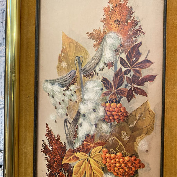 Vintage Framed Print w/ Mustard Yellow Velvet Matte by Robert Lawssig 9"x 17"