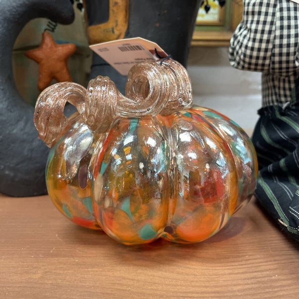Moxie - Confetti Art Glass Artisan Made Pumpkin