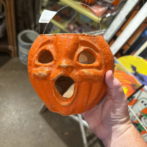 Vintage paper mache pumpkin